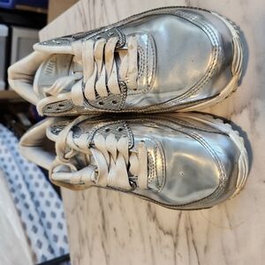 Nike Silver Low-Top Sneakers with Reflective Finish